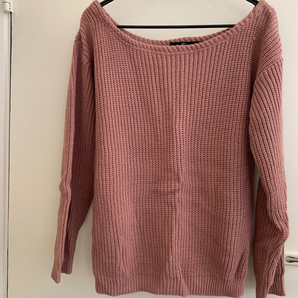 Oversized off the shoulder sweater